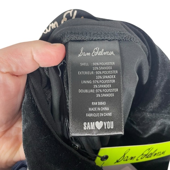 NWT Sam Edelman High Waisted Velvet Leggings in Black Size S - Picture 10 of 11